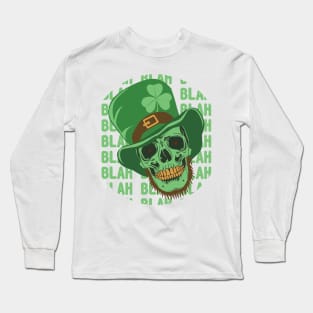 Skull Saint Patrick Day Shirt Happy St Patty's Day. Long Sleeve T-Shirt